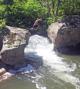 BYOUNGZ jumping off Boulders at Panther Falls