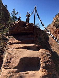 Angels Landing Stairs in Zion national Park