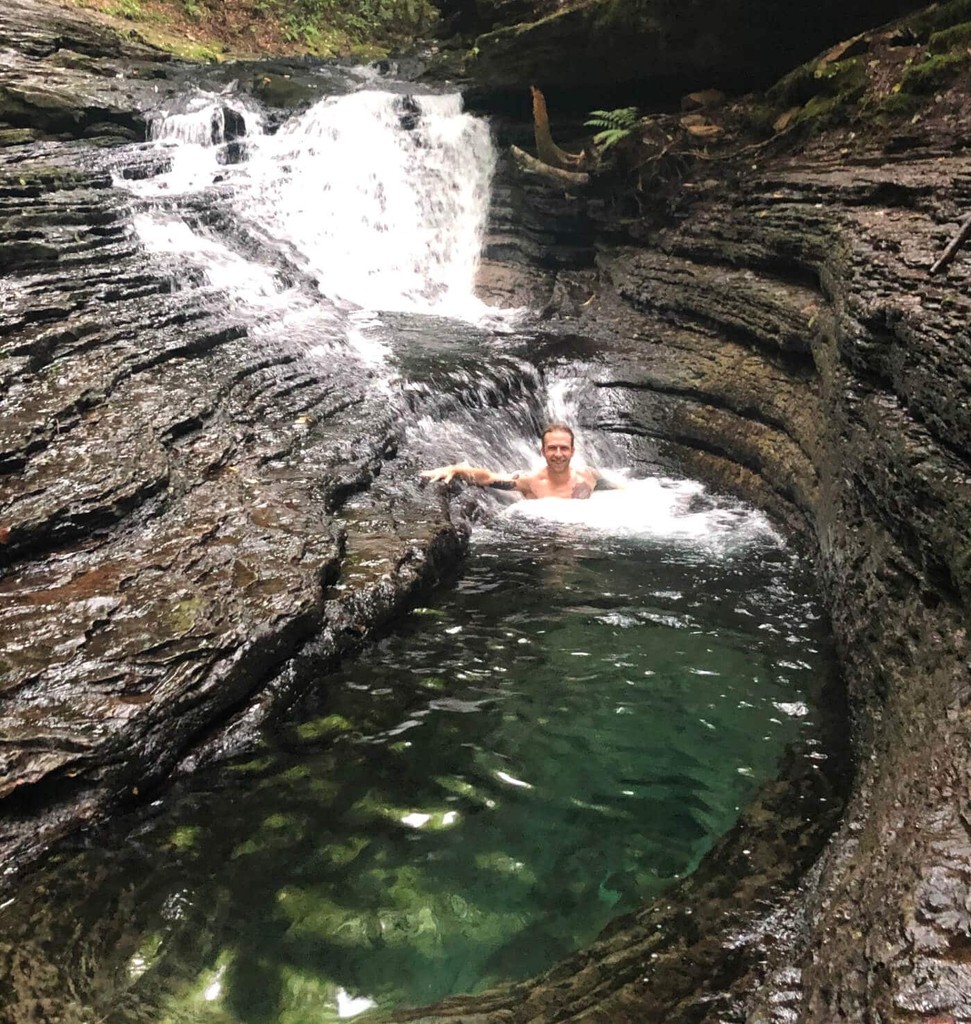 BYOUNGZ swimming in Virginia's swimming hole the Devil's Bathtub