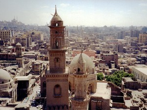 Mosque from rooftop in Cairo