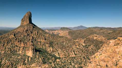 Weavers Needle at Fremont Saddle in Superstition Mountains