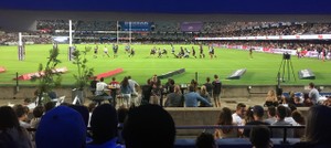 View from our box seat. Sharks Rugby game in Durban.